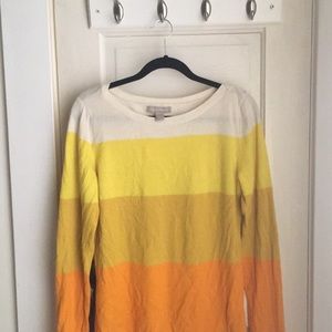 Banana Republic yellow striped wool sweater